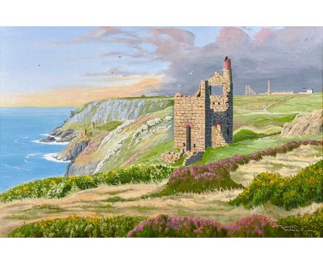 David WILLS (XX-XXI) Evening Light on Botallack Cliffs Acrylic on canvas
Signed
50cm x 75cm, 58cm x 83cm with the frame.
Post