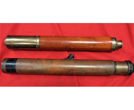 WW1 era British Gun Sighting Telescope (2). Brass gun sighting telescope, by J Dalimeyerl, dated 1918, measuring 53cm long, w