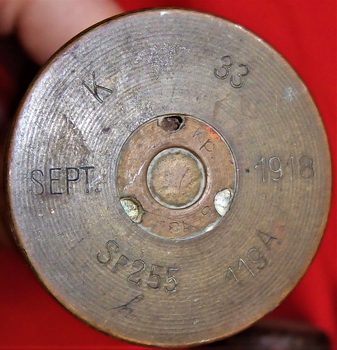 WW1 era artillery ammunition & shells (5). Includes projectiles, dug