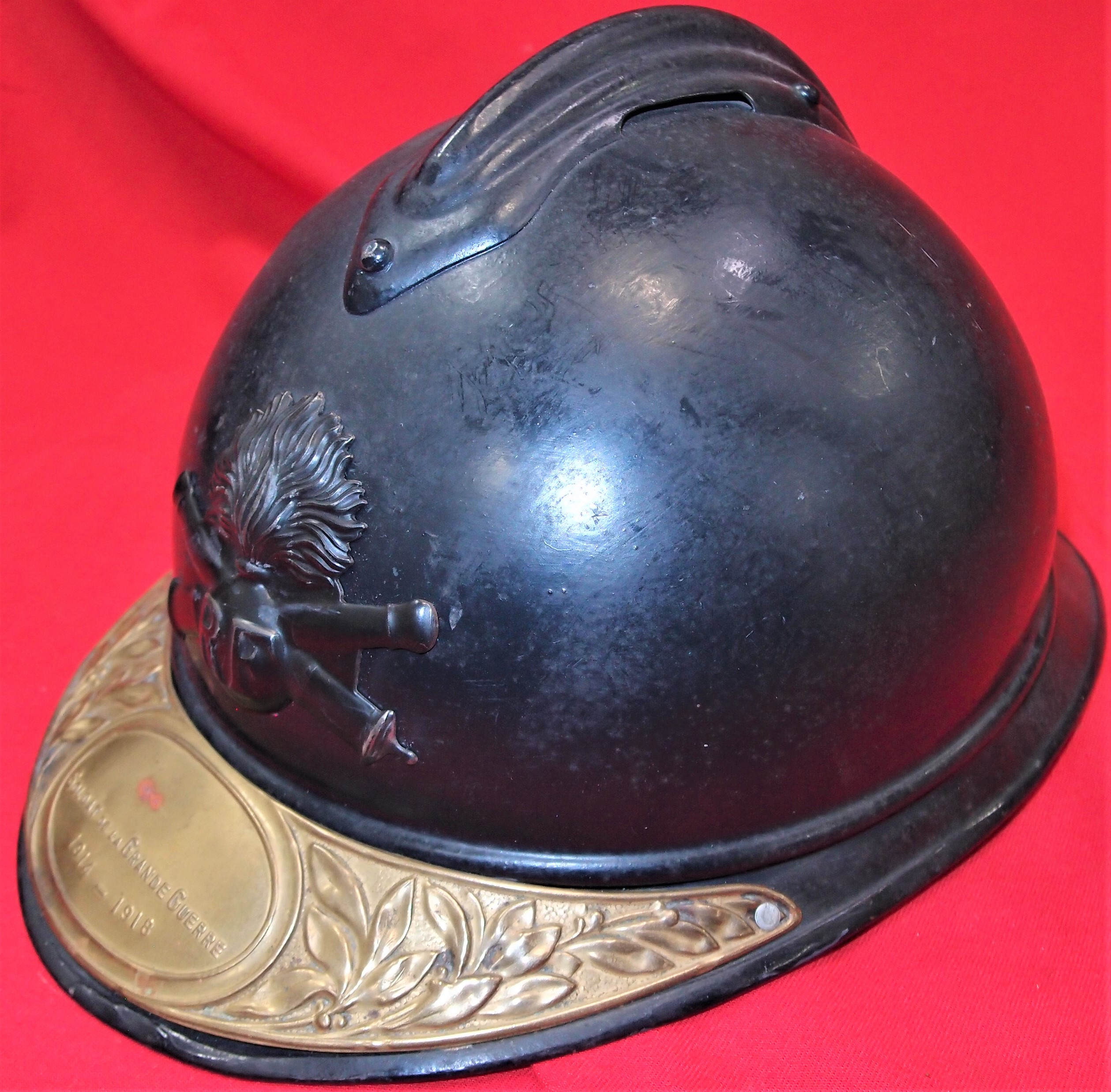 WW1 French Army Adrian ‘Artillery’ Steel Helmet with war brass ...