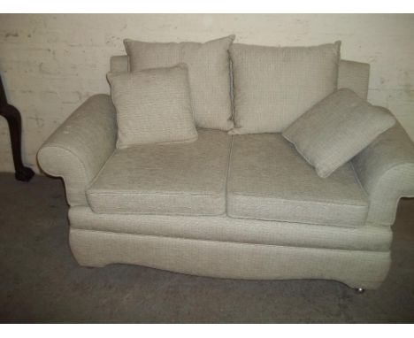 A MODERN DROP ARM 2 SEATER SOFA