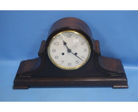 A NAPOLEON HAT MANTEL CLOCK