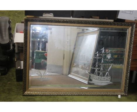 GILT FRAMED MIRROR 72 CM X 92 CM 