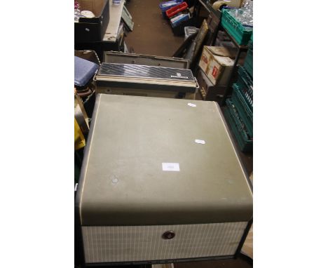 A VINTAGE BUSH RECORD PLAYER AND A GRUNDIG PROJECTOR
