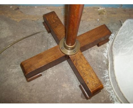 A OAK FLOOR STANDING LAMP