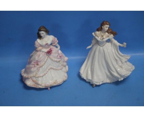 TWO ROYAL WORCESTER FIGURINES "BRIDESMAID AND THANK YOU"