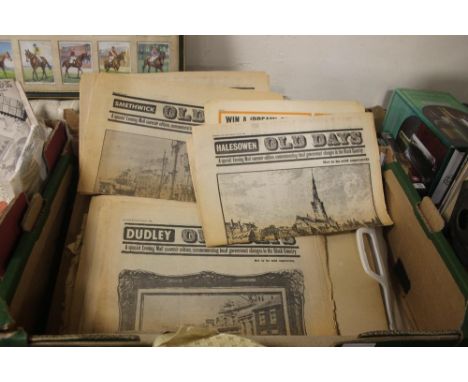 A BOX OF VINTAGE NEWSPAPERS