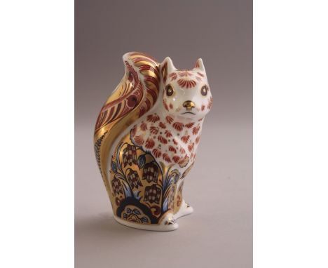 A BOXED LIMITED EDITION ROYAL CROWN DERBY PAPERWEIGHT, 'Welbeck Squirrel' No.172/1250, First in the Creatures of Sherwood Col