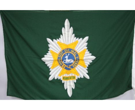 TWO WORCESTER AND SHERWOOD FORRESTERS REGIMENT FLAG, (1970-2009) HQ, maker's label A G BARNES, Made In England, 49' x 32' 