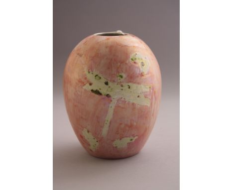 A CARLTONWARE VASE, Dragonfly detail on pink ground, height approximately 15cm