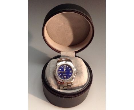 Tag Hauer - an Exclusive Professional 200 meters WN1112-0 stainless steel wrist watch, serial No WN1112-0/XB8266, blue dial, 
