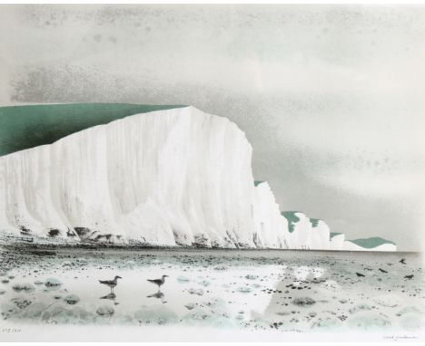 David Gentleman, lithograph, Seven Sisters, signed in pencil, framed, overall 52cm x 64cm 
