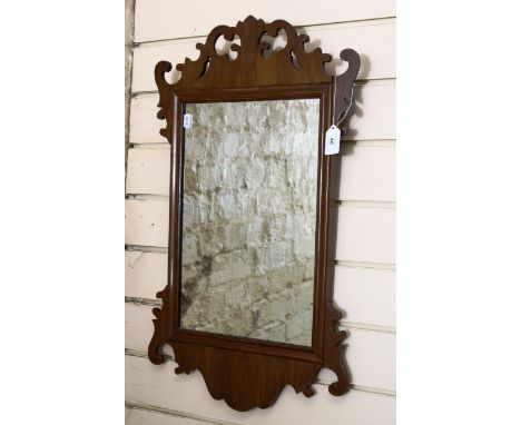A Georgian style mahogany-framed wall mirror, overall height 70cm 