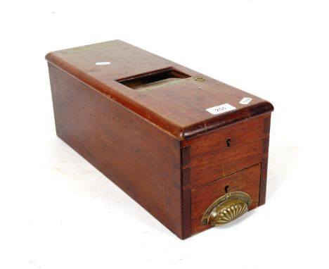 A Vintage mahogany counter-top till, length 43cm