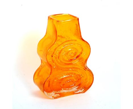 Vintage White Friars tangerine Cello vase, height 18cm 