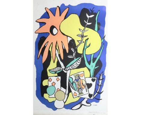 Fernand Leger, lithograph, The King Of Hearts, published by Schoolprints Ltd, circa 1949, original frame, overall 92cm x 66cm