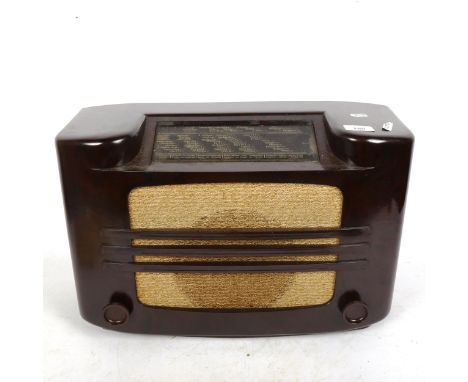 A Vintage Philips Type 727 Bakelite valve radio, width 48cm with original box 