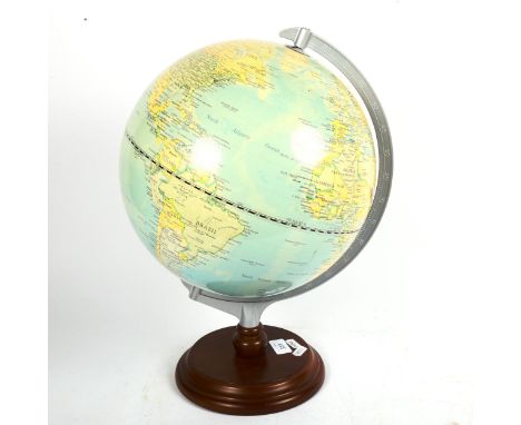 A modern terrestrial globe on stand, diameter 30cm 
