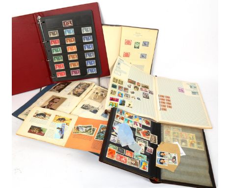 Various Vintage stamp albums, including Savoy Victory, Malta cigarette cards etc (boxful) 