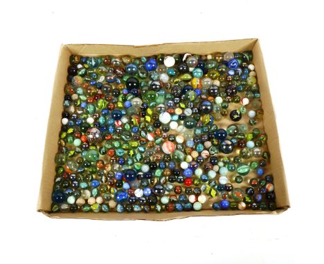 Various glass and ceramic marbles 