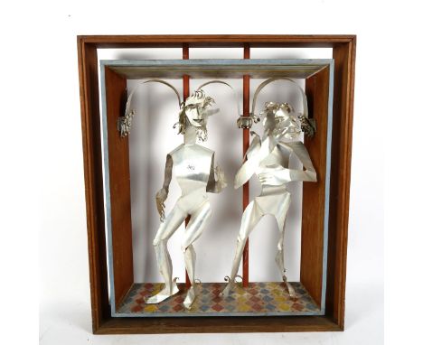 A large impressionist figural stage sculpture, height 61cm, width 53cm 