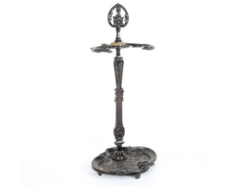 A Vintage black cast-iron stick/umbrella stand, stamped E Holley, height 63cm 
