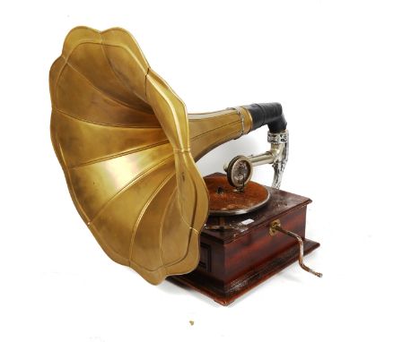 A Vintage Elephant gramophone, with brass horn