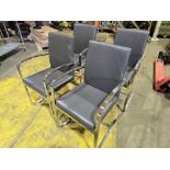 *No Reserve* 4x Grey Faux Leather and Chrome Dining Chairs