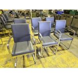 *No Reserve* 6x Grey Faux Leather and Chrome Dining Chairs