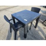 *No Reserve* 1 x Rattan Style Outdoor Table with 2 Chairs