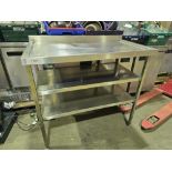 *No Reserve* Stainless Prep Table With Drain and Shelf