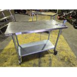 *No Reserve* Stainless Prep Table on Castors with Tin Opener
