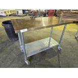*No Reserve* Stainless Prep Table on Castors
