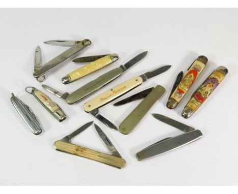PENKNIVES. A collection of eleven various pocket knives including advertising, Royal Commemoratives etc.  Please note that al
