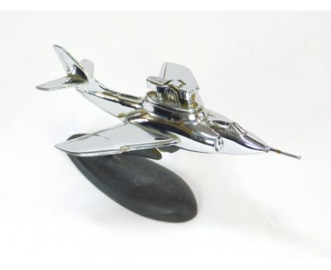 JET PLANE TABLE LIGHTER. A chromium plated jet plane table lighter. Note: all lighters are used & cannot be guaranteed as wor