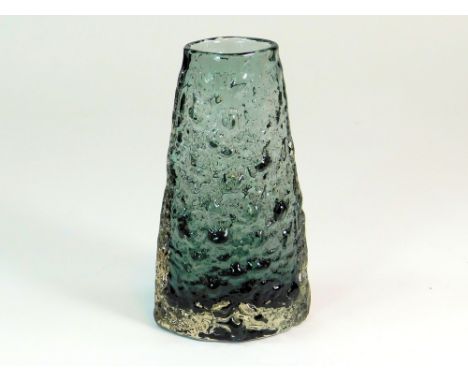 WHITEFRIARS GLASS. A Geoffrey Baxter Whitefriars 'Volcano' grey glass vase, No.9717. Height 17.5cm.  Please note that all ite