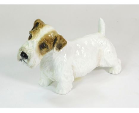 PARAGON. A Paragon bone china model of a Sealyham Terrier. Paragon back stamp to base & initial F B. Length 21cm.  Please not