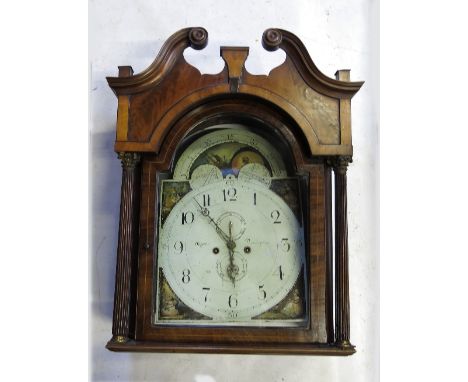 A 19th century mahogany longcase clock, by Waight of Birmingham, having marine moon roller, with date dial and second hand sw