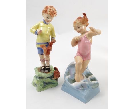 A Royal Worcester figure, July, model number 3440, modelled by F G Doughty, height 7.5ins, together with another Royal Worces