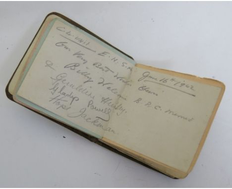A miniature autograph book, to include autographs of 1940's and 1950's footballers, from Walsall, Arsenal, Birmingham and Wol