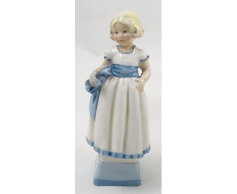 A Royal Worcester figure, Monday's Child, model number 3257, modelled by F G Doughty, height 6.75ins Condition report: crazed