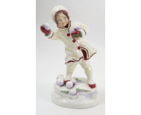 A Royal Worcester figure, December, model number 3458, modelled by F G Doughty, height 6.5ins Condition report: good conditio