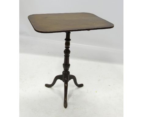 A 19th century mahogany rectangular occasional table, raised on slender turned column and tripod base, width 24.5ins 