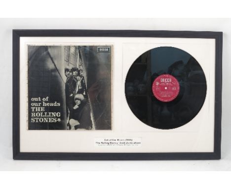 A framed Rolling Stones album, 'Out of Our Heads' 1965, by Decca records 