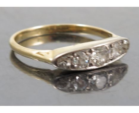 A five stone diamond ring, the graduated old cut brilliants totalling approximately 0.45cts, finger size M