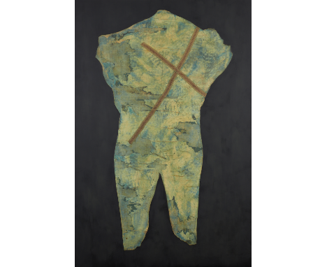 Kamel Yahiaoui (Algérie, né en 1966)Géographie du corps-Liban technique mixte sur tatami marouflée sur toilesigné, daté et ti