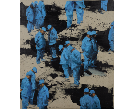 Serwan Baran (Irak, né en 1968)Sans titre acrylique sur toilesigné 'Serwan B', daté '2020' (en bas à gauche et au dos)exécuté