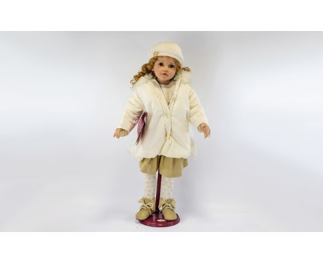Gotz Doll Large collectible doll in original box with stand. Model name 'Diseree' Approx height 28 inches. Hazel eyes with re