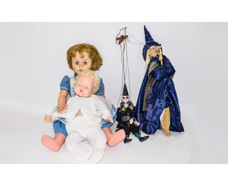 Gaudeo Prague Wizard Puppet Together With One Other (Witch) And Two Dolls