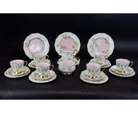 Royal Albert 'Braemar' Tea Service (27) items in total. Includes sugar bowl, milk jug, cups and saucers.